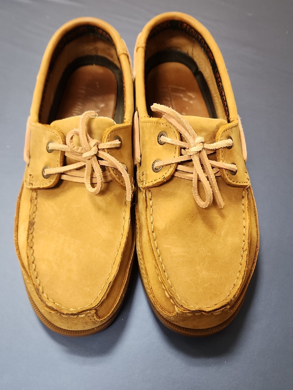 Men's Classic Leather Boat Shoes - Tan Size 8.5 By Life Outdoors